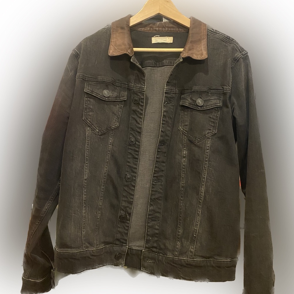 Allsaints Bering Denim Jacket - Suede Collar